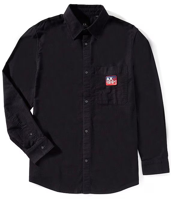 Armani Exchange Black Full Sleeve Office Wear Shirt