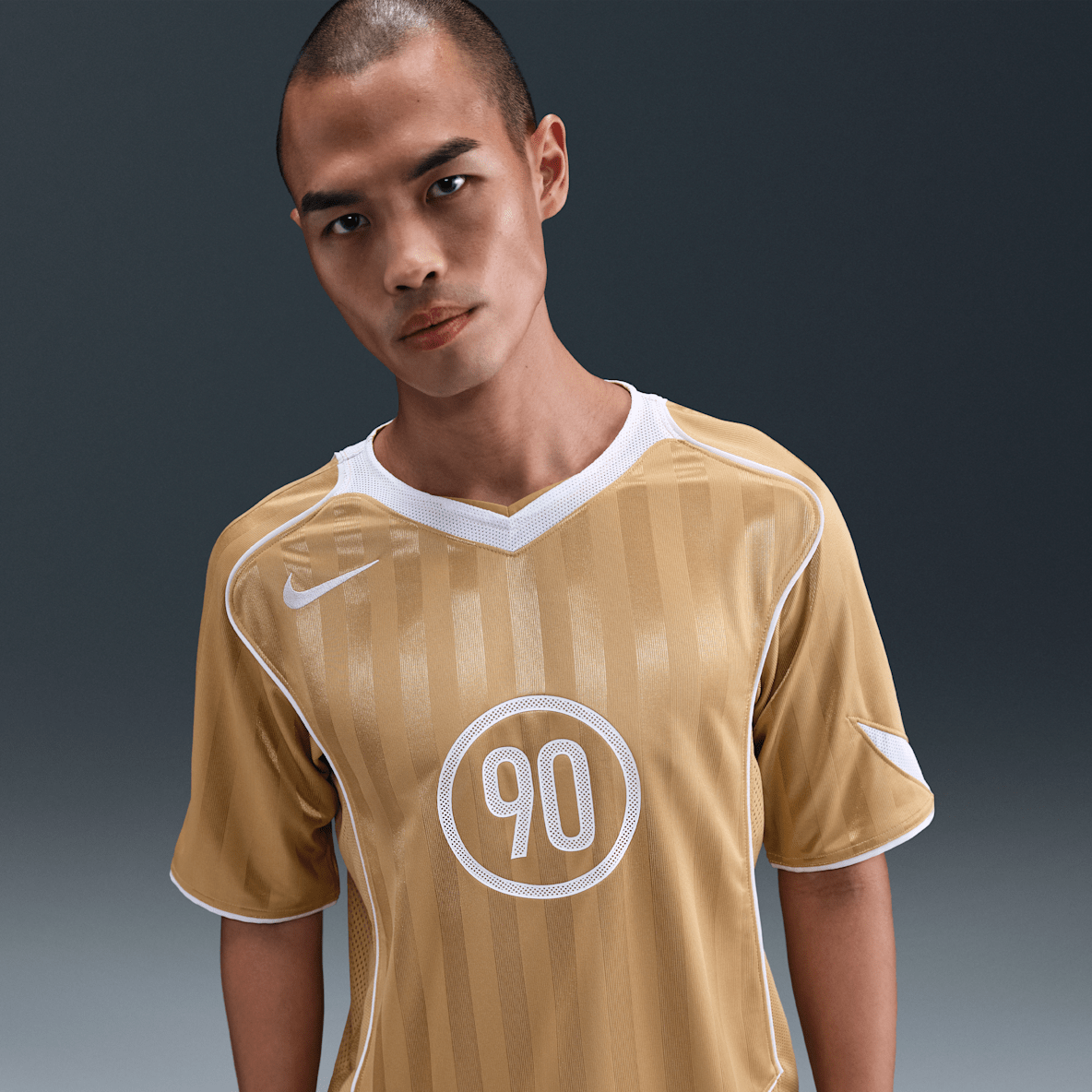 Nike T90 Energy Football Jersey – Gold/White