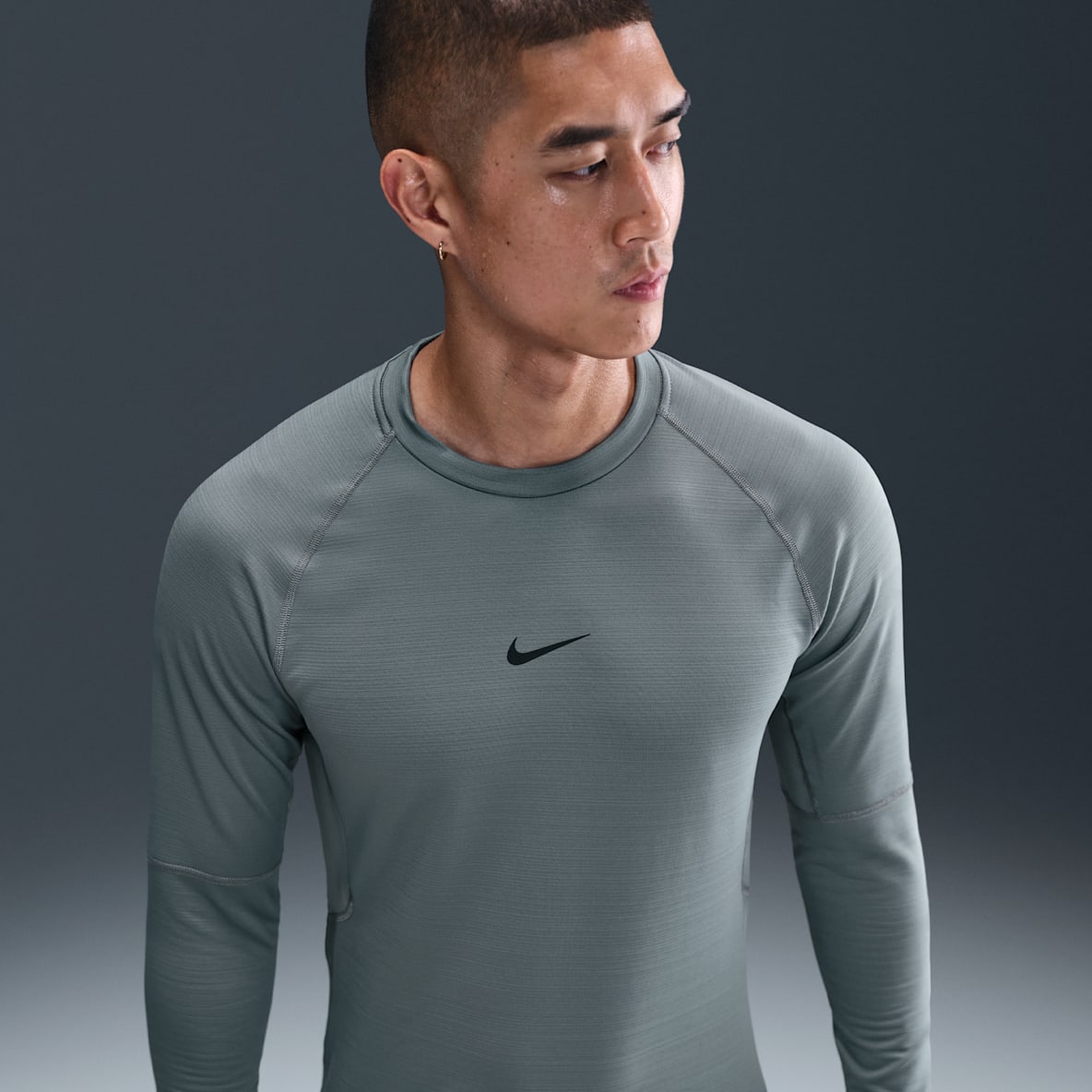 Nike Pro Warm Long-Sleeve Training Top – Grey