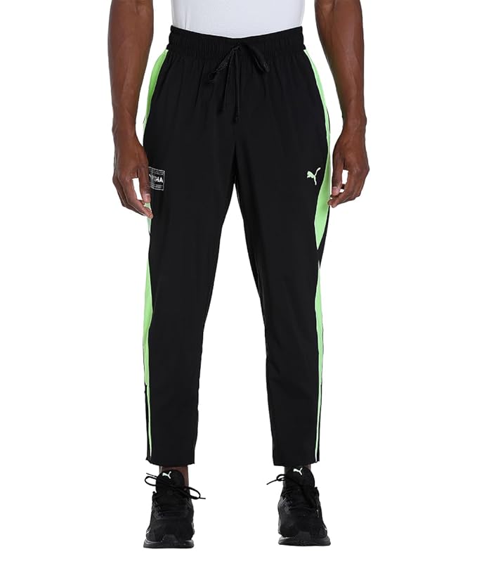 Puma Black & Neon Green Sports Joggers