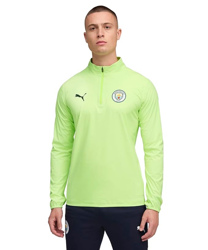 Puma Manchester City Training Track Shirt (Neon Green)