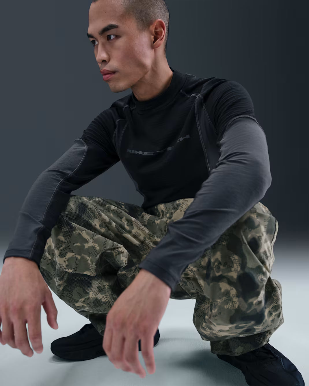 Nike Tech Pro Layer Long Sleeve Top – Black/Grey