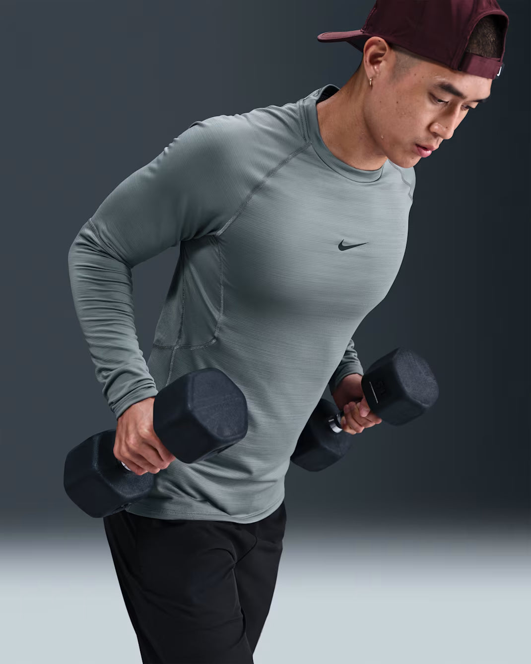 Nike Pro Warm Long-Sleeve Training Top – Grey
