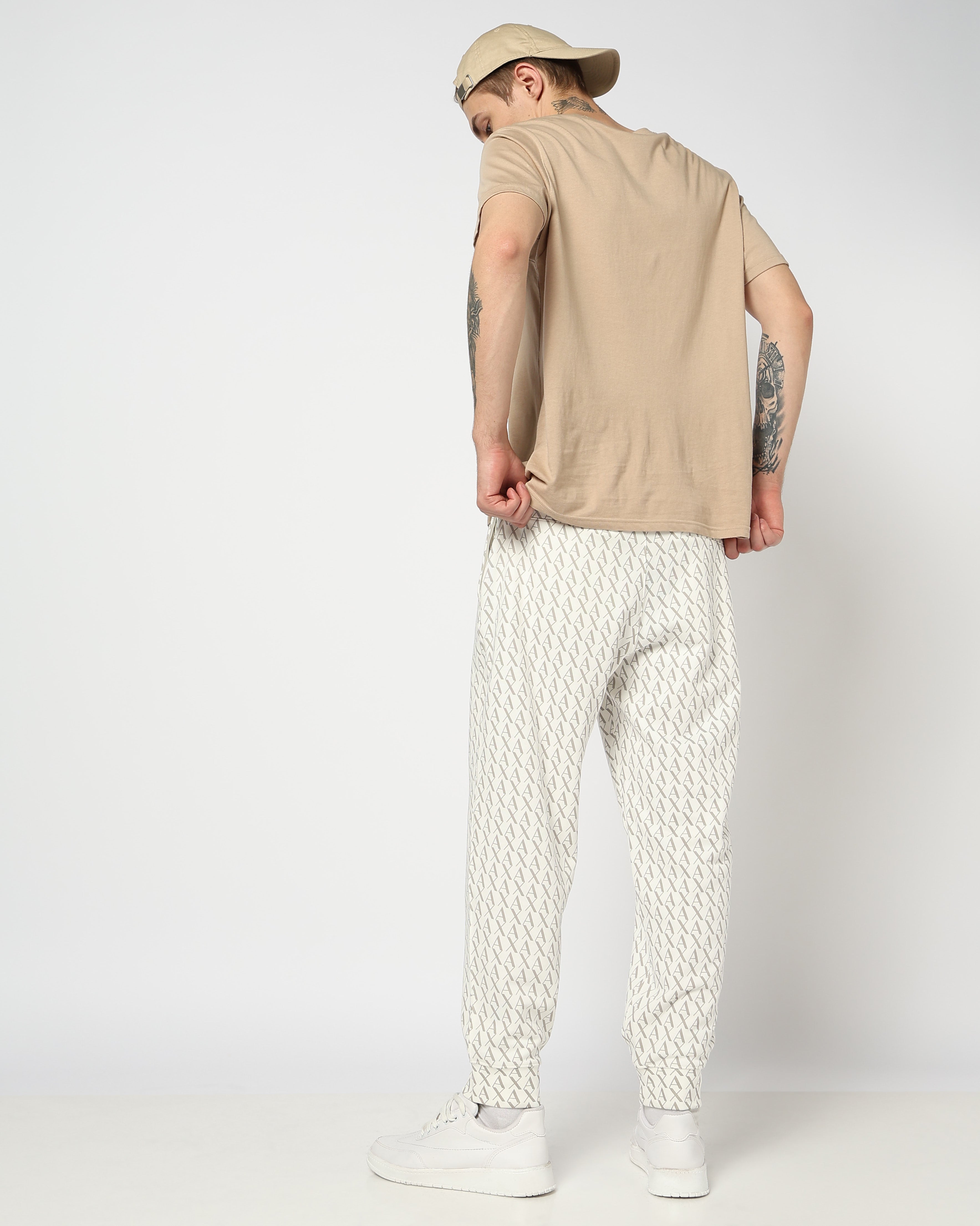 Armani Exchange men’s white joggers