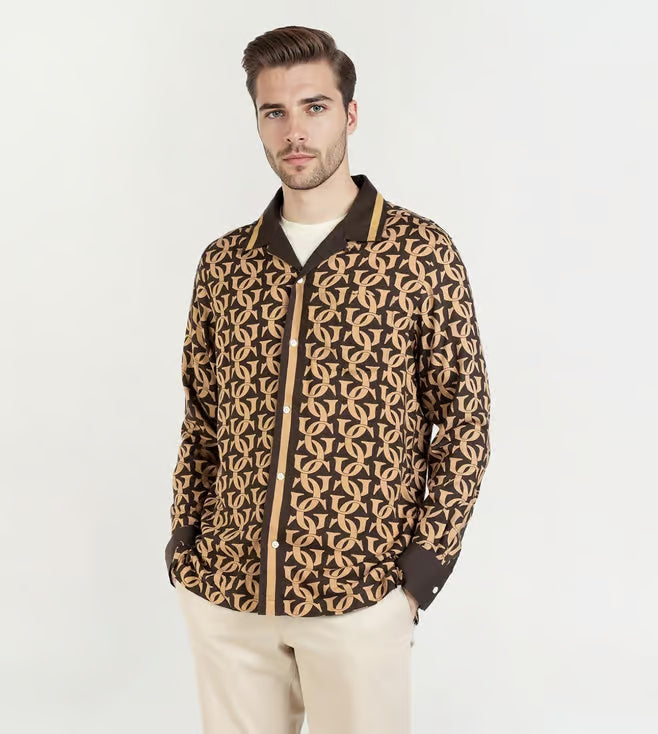 GANT Brown–Beige Men’s Shirt