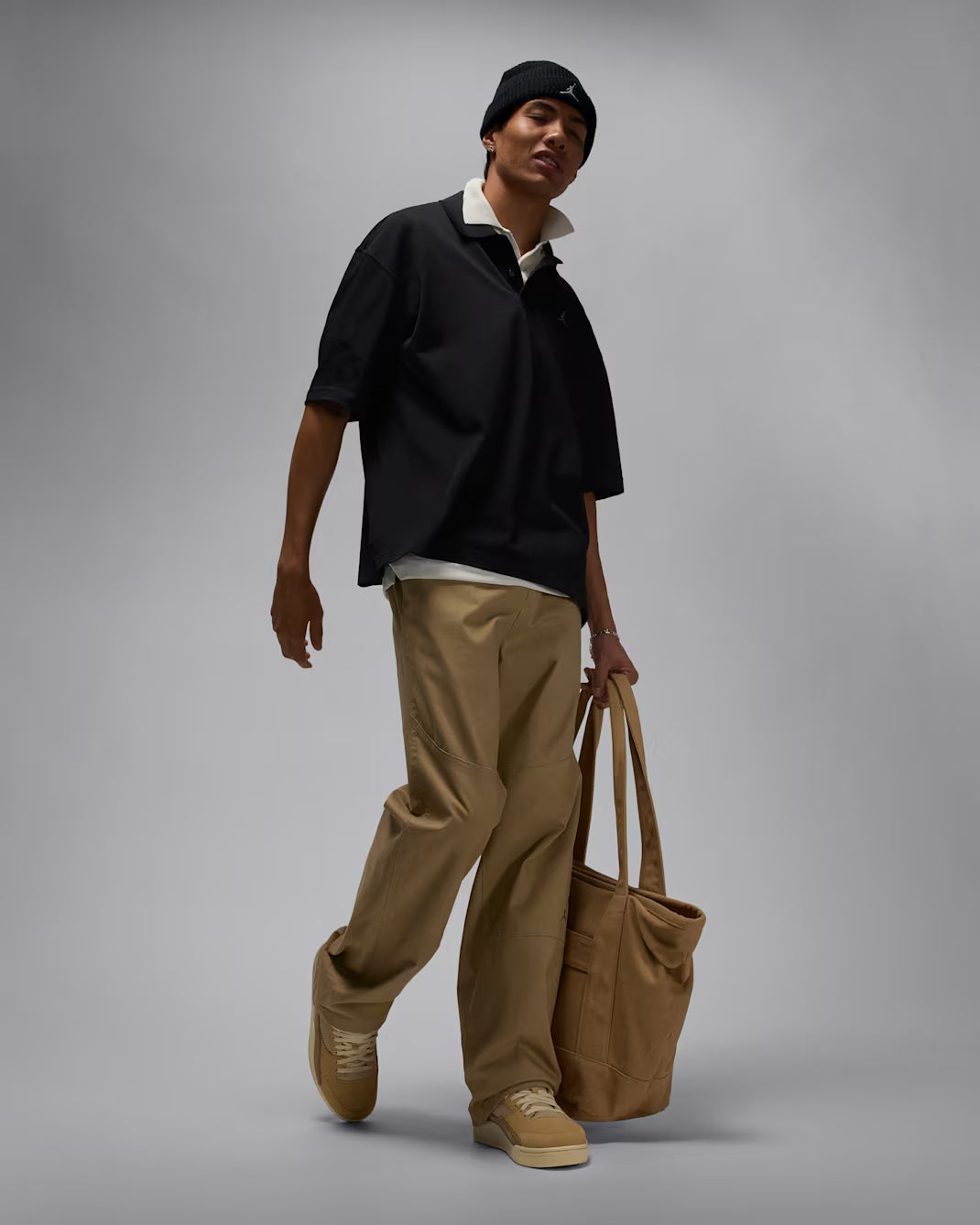 Jordan Essentials Polo – Black (Oversized Fit)