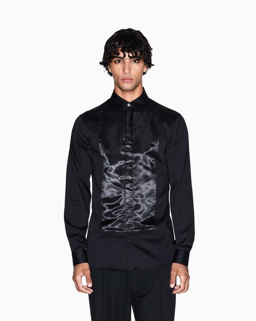 Armani Exchange Black Full Sleeve Party Wear Shirt