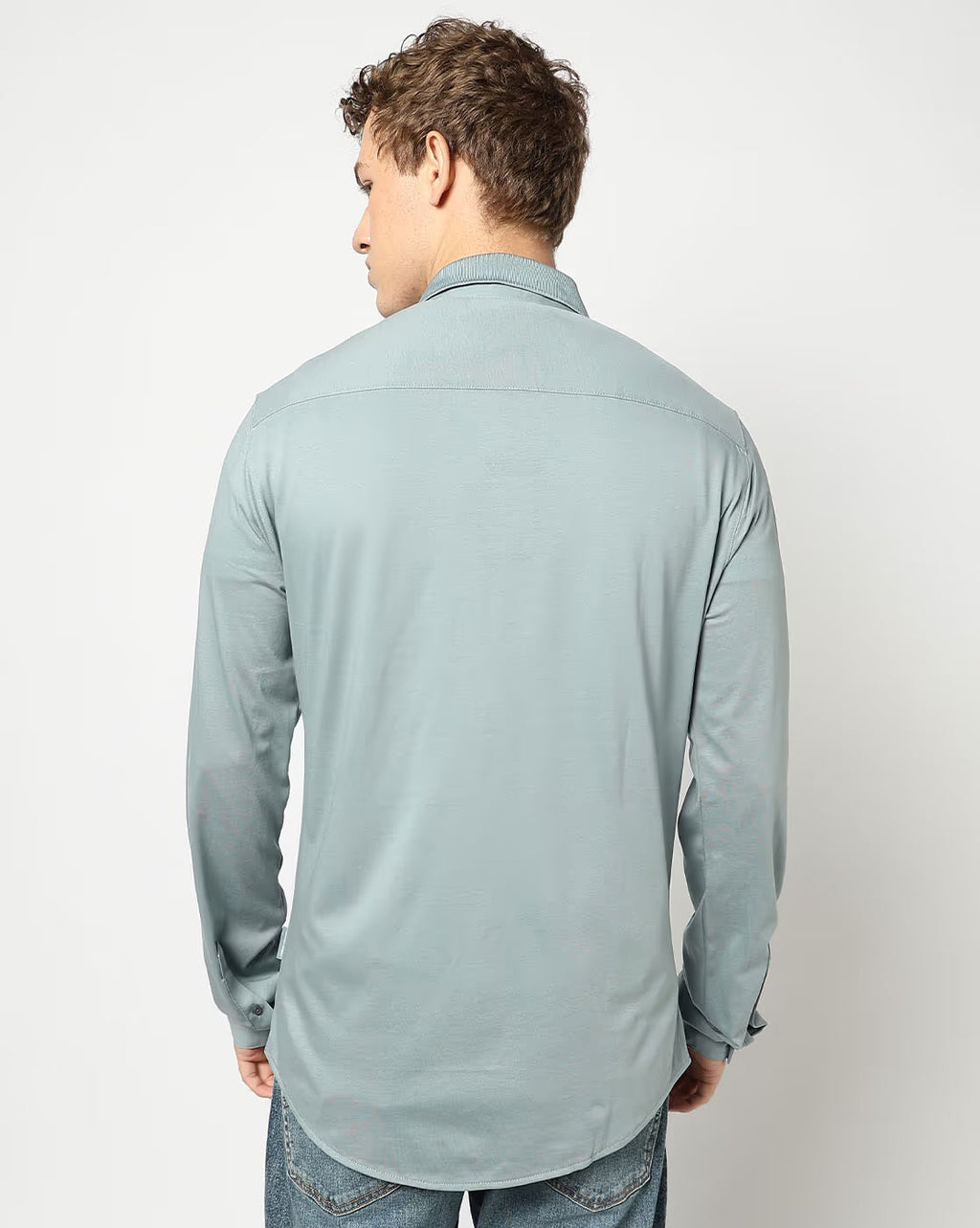 Armani Exchange men’s full-sleeve shirt Blue