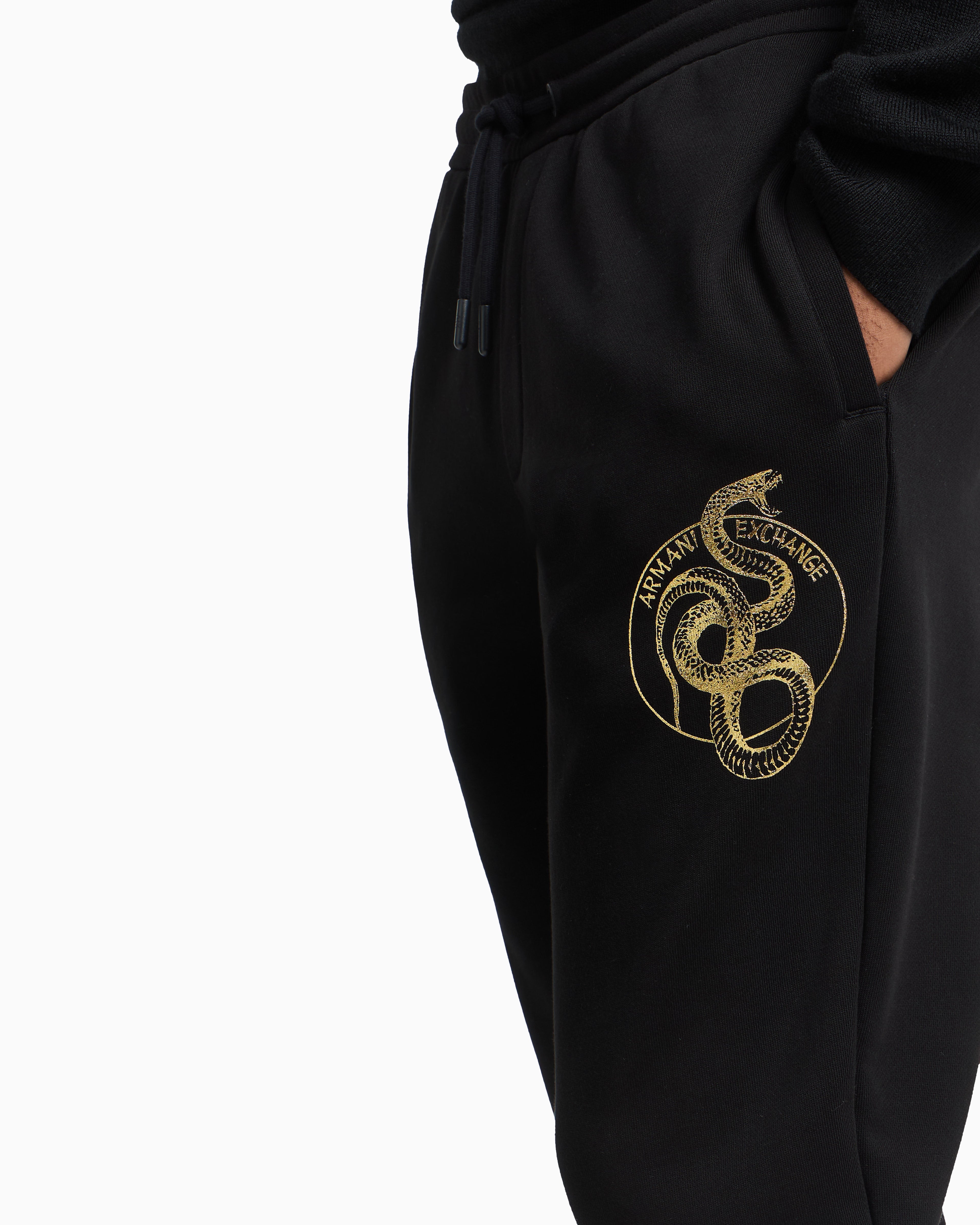 Armani Exchange men’s printed black joggers